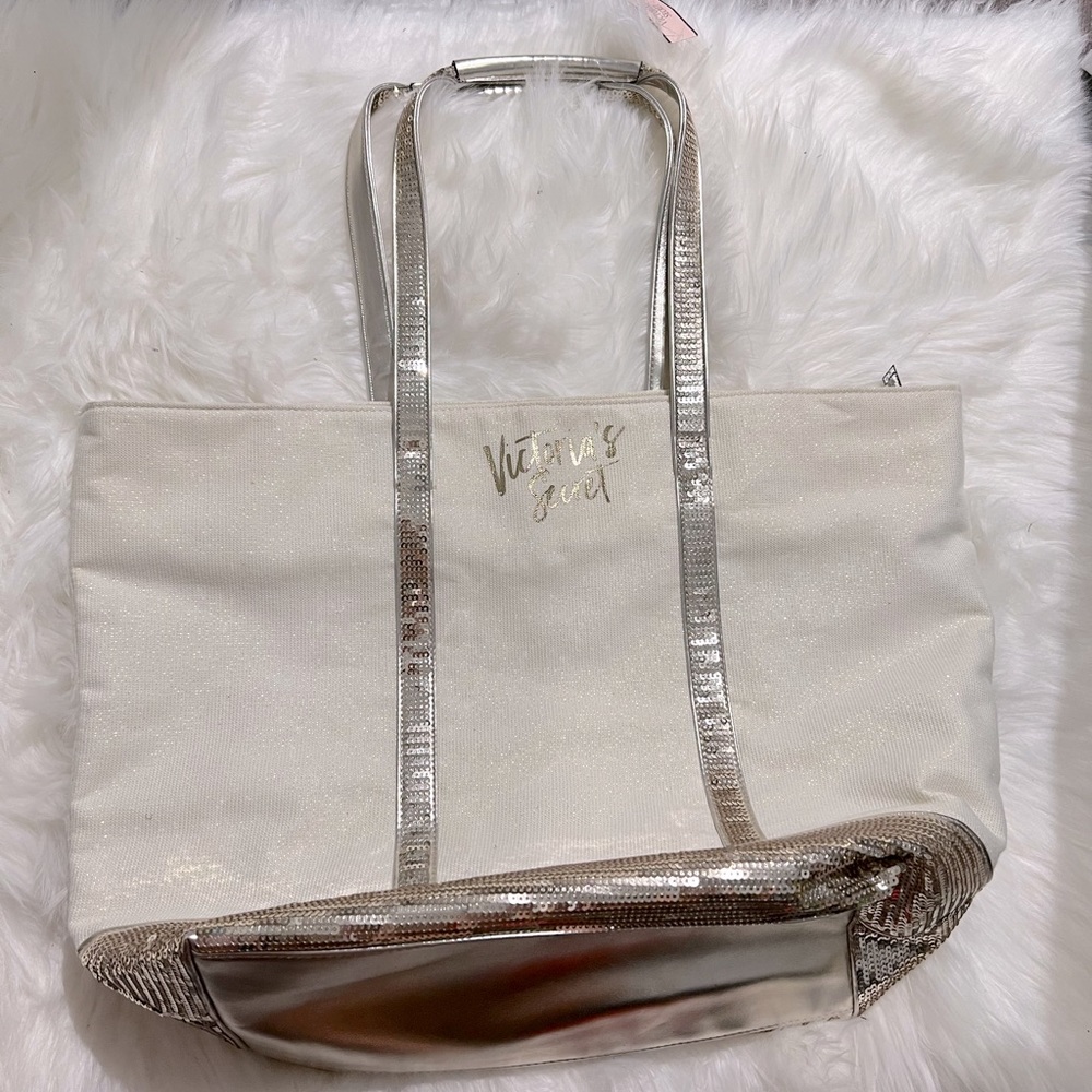 Victoria’s Secret White and Gold Tote